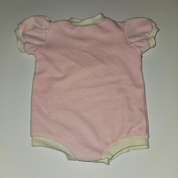 VTG Little Angel Teddy Bear Bodysuit 6-12 Months Pink Terrycloth Ivory - Picture 5 of 8